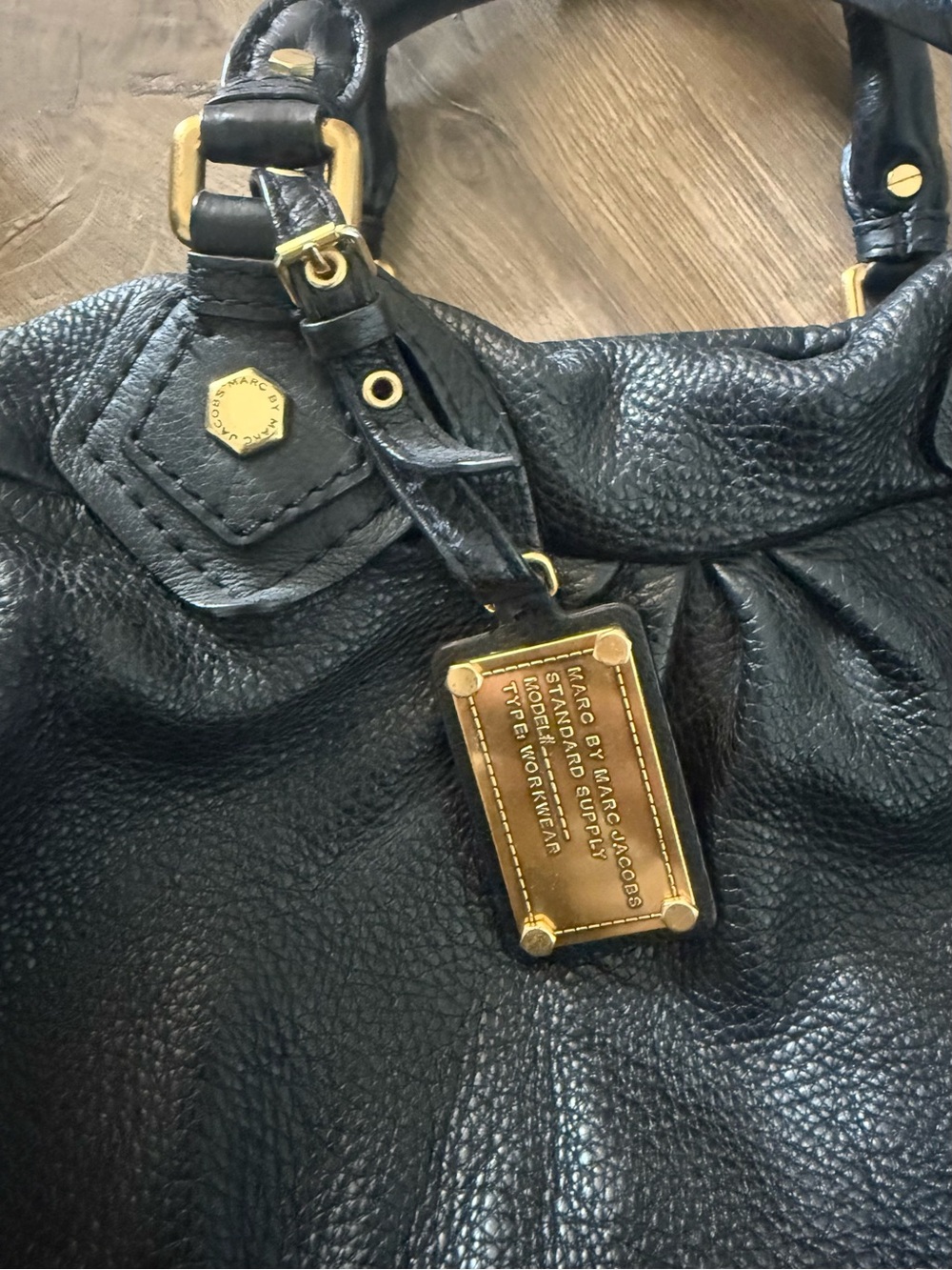 Marc By Marc Jacobs Classic Baby Groovee Black Leather Shoulder Satchel Bag - Picture 3 of 12